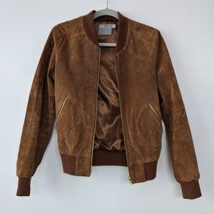 ASOS Brown Suede Bomber Jacket